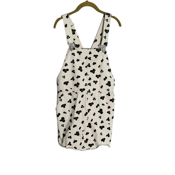Entro Boutique Animal Print Spotted Overall Dress Raw Hem Small - Picture 1 of 6